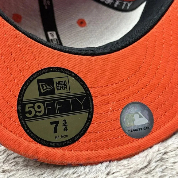 Atlanta Braves Hat New Era 59Fifty All Over Print Baseball Cap Orange 7 3/4 New - Picture 8 of 16